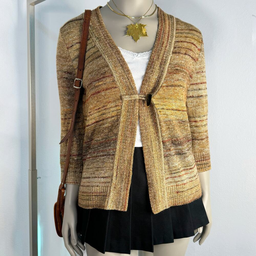 Fairycore Knit Cardigan Sweater Fairy Grunge Fall Earth Tones Toggle Medium